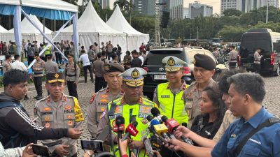 Jakarta - Kepala Korps Lalu Lintas (Kakorlantas) Polri, Irjen Pol. Agus Suryonugroho, usai melakukan apel operasi ketupat 2026 di Monas. Foto: Ist/Gobekasi.id.