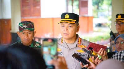 Kota Bekasi - Kapolres Metro Bekasi Kota, Kombes Kusumo Wahyu Bintoro, saat usai melakukan gelar pasukan operasi ketupat di Alun-Alun M Hasibuan Kota Bekasi. Foto: Ist/Gobekasi.id.