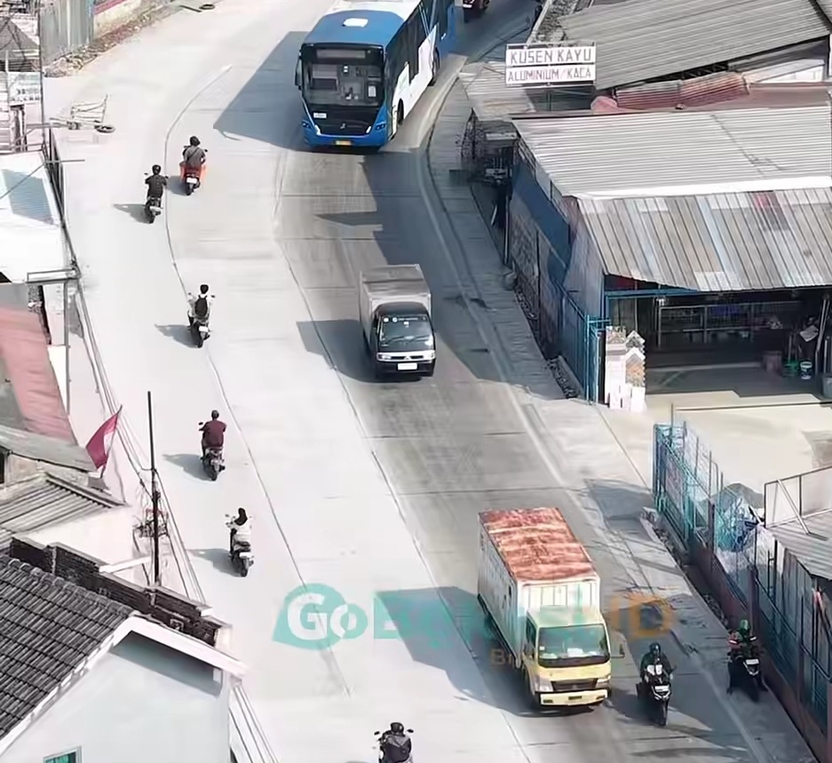 Kota Bekasi - Foto udara Jalan Cipendawa setelah diperbaiki