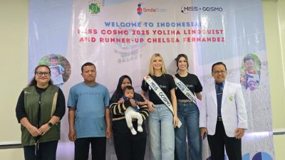Bekasi - Kunjungan bersejarah Celebrity Ambassador Smile Train Global yang juga Miss Cosmo 2025, Yolina Lindquist, ke RS Hermina Galaxy, Kota Bekasi. Foto: Ist/Gobekasi.id.