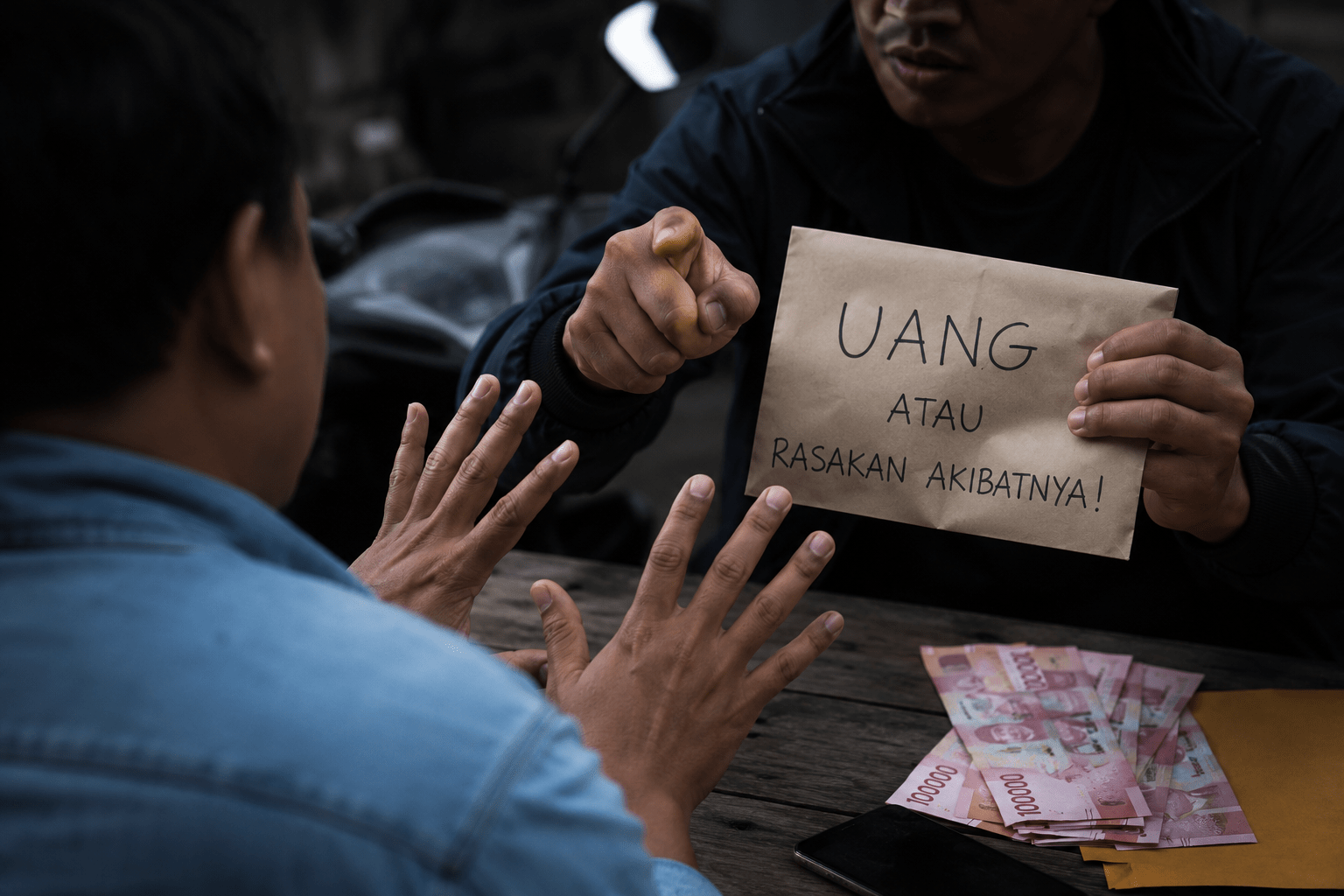 Bekasi - Ilustrasi pemerasan. Foto: Chatgpt for Gobekasi.id.