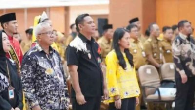 Bekasi - Kegiatan workshop evaluasi pengelolaan keuangan dan pembangunan desa tahun 2026 lingkup Pemerintah Kabupaten Bekasi, Jawa Barat di gedung Swatantra Wibawa Mukti, kompleks perkantoran Pemkab Bekasi, Selasa (5/5/2026). Foto: Ist