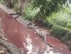 Geger Air Kali Sadang Cikarang Barat Berubah Merah Darah, Polisi Buru Oknum Pembuang Limbah