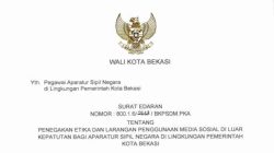 Bekasi - Surat Edaran Nomor 800.1.6/2668/BKPSDM.PKA yang diteken pada Senin, 8 Juni 2026. Foto: Ist/Gobekasi.id.