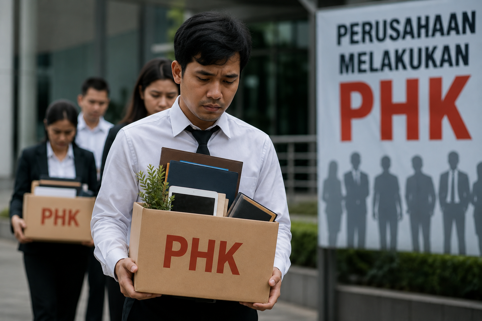 Bekasi - Ilustrasi PHK Massal. Foto: AI for Gobekasi.id.