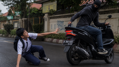 Bekasi - Ilustrasi pelajar SMP dibegal selepas pulang berlatih Muay Thai di Bekasi Selatan. Foto: AI for Gobekasi.id.