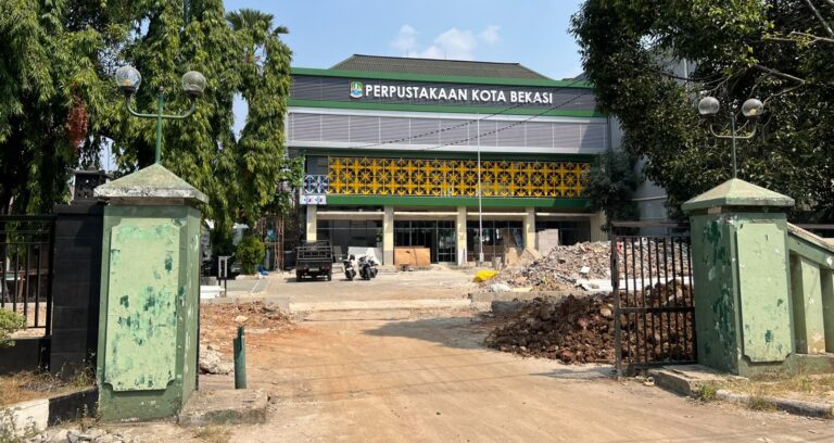 Bekasi - Pembangunan Gedung Perpustakaan Kota Bekasi di, Kranji, Bekasi Barat. Foto: Ist