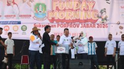 Bekasi - Wakil Wali Kota Bekasi sekaligus Ketua Panitia Besar (PB) Porprov XV, Abdul Harris Bobihoe hadir dalam acara olahraga massal hasil kolaborasi Pemkot Bekasi, KORMI, dan Luwak White Coffee ini menjadi genderang perang dimulainya hitung mundur (countdown) 111 hari menuju pembukaan Pekan Olahraga Provinsi (PORPROV) XV Jawa Barat 2026. Foto: Ist/Gobekasi.id.