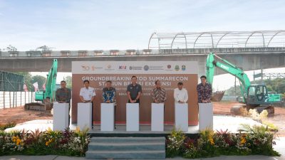 Bekasi - Summarecon menggelar groundbreaking pembangunan Stasiun Bekasi Ekstensi yang menjadi bagian utama dari Transit Oriented Development (TOD) Summarecon pada Jumat (24/7/2026) siang. Foto: Gobekasi.id.