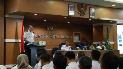 Bekasi - Wali Kota Bekasi Tri Adhianto memimpin langsung sosialisasi Sistem Informasi BEETRI di Aula Nonon Sonthanie, Rabu (29/7/2026). Foto: Ist/Gobekasi.id.