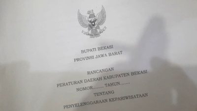 Bekasi - Draft Perda Pariwisata Kabupaten Bekasi. Foto: Ist/Gobekasi.id.