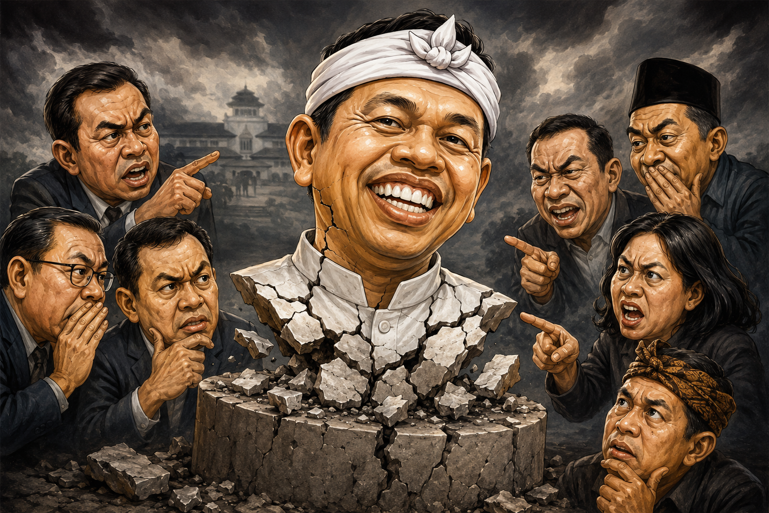 Bekasi - Karikatur Gubernur Dedi Mulyadi. Foto: AI for Gobekasi.id.