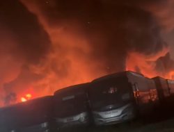 Puluhan Bus PO Sinar Jaya Terbakar di Cikarang, Api Diduga Menyebar Cepat dari Armada Tak Beroperasi