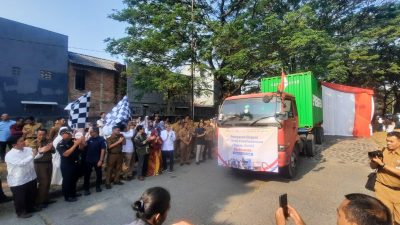 Bekasi - Pelepasan ekspor kecap oishii di Perumahan Bumi Anggrek, Desa Karangsatria, Tambun Utara, Kabupaten Bekasi, Senin (24/8/2026). Foto: Septian/Gobekasi.id.
