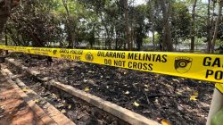 Bekasi - Lahan Hutan Kota Bekasi yang terbakar di garis polisi, Selasa (22/9/2026). Foto: Ist/Gobekasi.id.