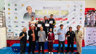 Bekasi - Forki Kota Bekasi menggelar Kejuaraan Karate Piala Bang Yan sebagai Sirkuit III Jabar 2026 yang diikuti 800 peserta sekaligus ajang seleksi BK PON 2028, Kamis (10/9/2026). Foto: Gobekasi.id.