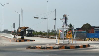 Bekasi - Ornamen Ujungan Hiasi Persimpangan Tol Gabus. Foto: Ist/Gobekasi.id.