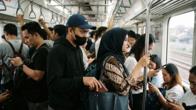 Bekasi - Ilustrasi pencopetan di KRL. Foto: AI