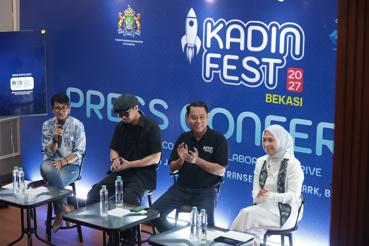 Bekasi - KADIN Kota Bekasi resmi meluncurkan KADIN Fest Bekasi 2027 di Transera Waterpark (30-31 Januari 2027). Tampilkan Slank, Kotak, Tipe-X, dan ratusan booth UMKM. Foto: Ist/Gobekasi.id.