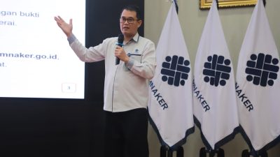 Bekasi - Direktur Jenderal Pembinaan Pelatihan Vokasi dan Produktivitas Kemnaker, Darmawansyah. Foto: Kemnaker/Gobekasi.id.